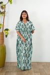 Powder blue tie and dye cotton kaftan