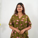 Pastel green cotton kaftan