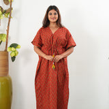 Red butta cotton kaftan