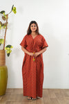 Red butta cotton kaftan