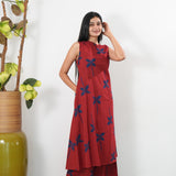 Cherry cotton co-ords set (attached sleeves)