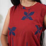 Cherry cotton co-ords set (attached sleeves)