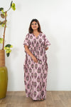 Magenta tie and dye cotton kaftan