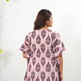 Magenta tie and dye cotton kaftan