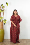 Deep maroon tulip cotton kaftan