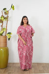 Mauve roses cotton kaftan