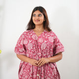Mauve roses cotton kaftan