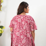 Mauve roses cotton kaftan
