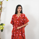 Red pomegranate cotton kaftan