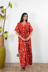 Red pomegranate cotton kaftan