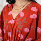 Red pomegranate cotton kaftan