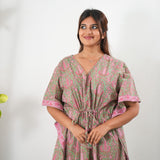 Sea green paisley cotton kaftan