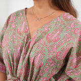 Sea green paisley cotton kaftan
