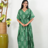 Pastel green cotton kaftan