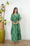 Pastel green cotton kaftan