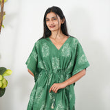 Pastel green cotton kaftan