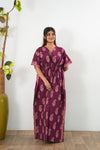 Purple paisley cotton kaftan