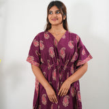 Purple paisley cotton kaftan