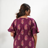 Purple paisley cotton kaftan