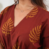 Rust orange maple cotton kaftan