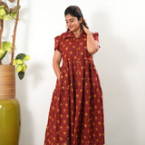 Deep maroon button down maxi dress