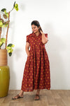 Deep maroon button down maxi dress