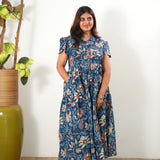 Deep sea  button down maxi dress