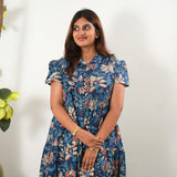 Deep sea  button down maxi dress