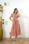 Peach butta button down maxi dress