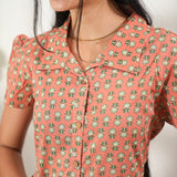 Peach butta button down maxi dress