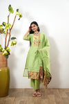 Mint green paithani suit set