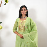 Mint green paithani suit set