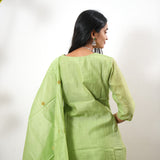 Mint green paithani suit set