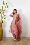 Mauve silk suit set