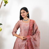 Mauve silk suit set