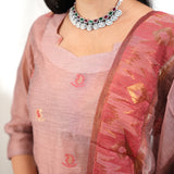 Mauve silk suit set