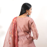 Mauve silk suit set