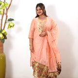 Baby pink paithani suit set