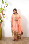 Baby pink paithani suit set