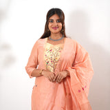 Baby pink paithani suit set