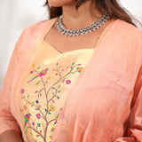 Baby pink paithani suit set