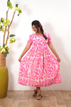 Pink georgette maxi dress