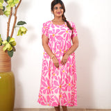 Pink georgette maxi dress