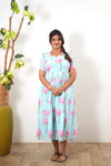 Powder blue pichwai georgette maxi dress