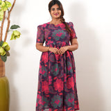 Violet paisley georgette maxi dress