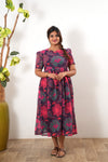 Violet paisley georgette maxi dress