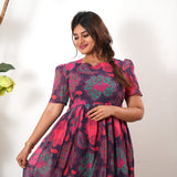 Violet paisley georgette maxi dress