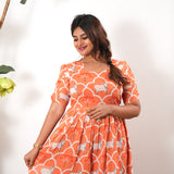 Tangerine pichwai georgette maxi dress
