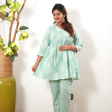 Pastel green cotton comfies