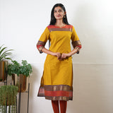Mustard chettinad cotton kurta